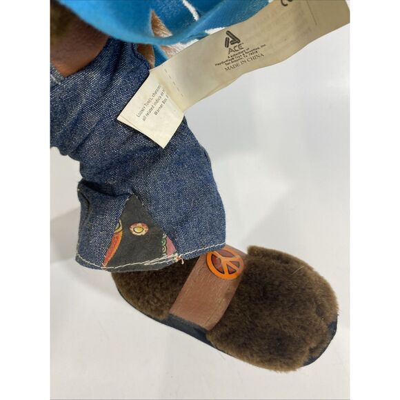 Vtg Looney Tunes 16” Hippie Tazmanian Devil Plush Stuffed Animal Ace 1990s Read - Picture 3 of 9